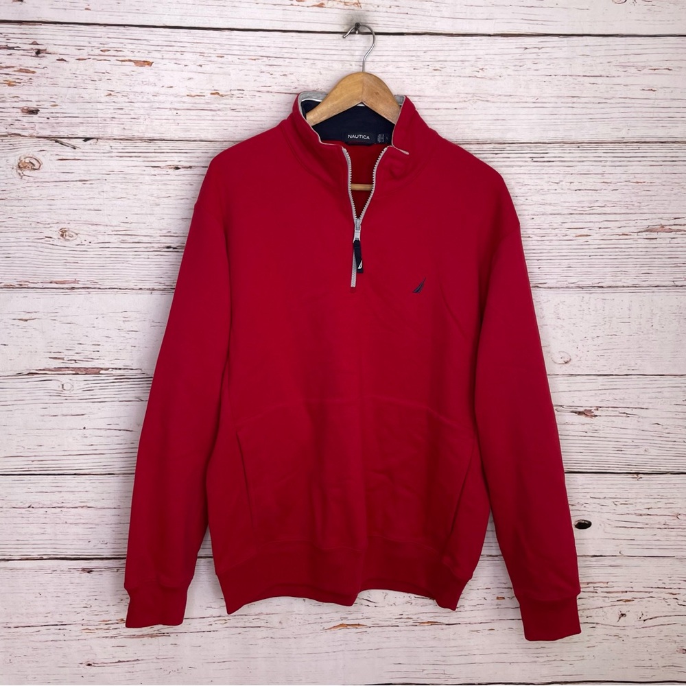 Nautica vintage 1/3 zip pullover nautical sweatshirt